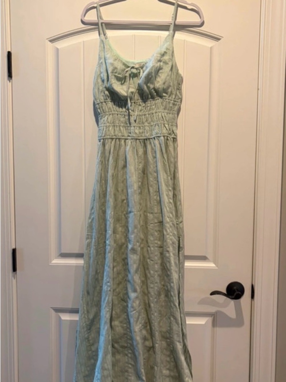 Light Sage Green Maxi Dress with Smocked Waist
